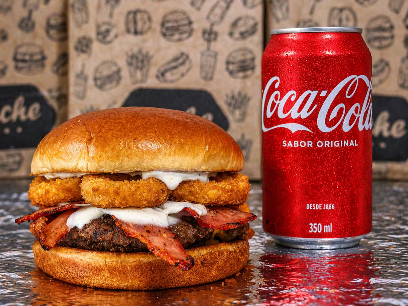 COMBO - ONION BURGUER + COCA LATA